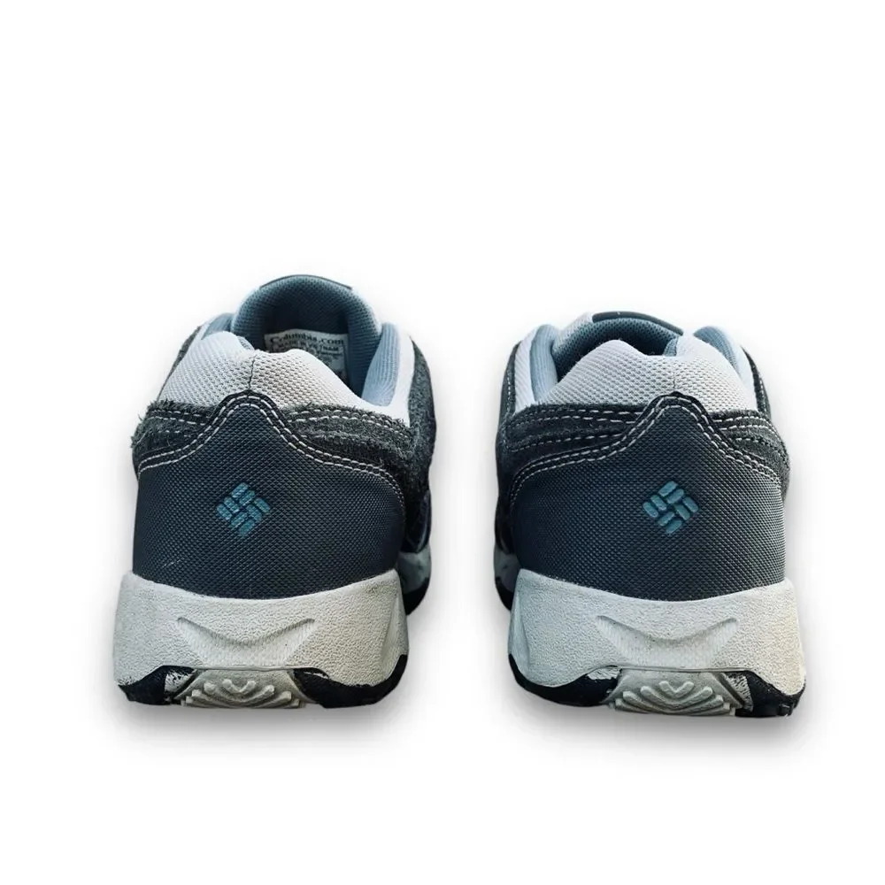 Columbia Kids Gray White and Red Athletic Trail Shoes